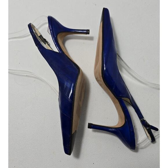 Faconnable Women’s Slingback Royal Blue Heeled Shoes Sz 6 N Made in Italy - Picture 5 of 9